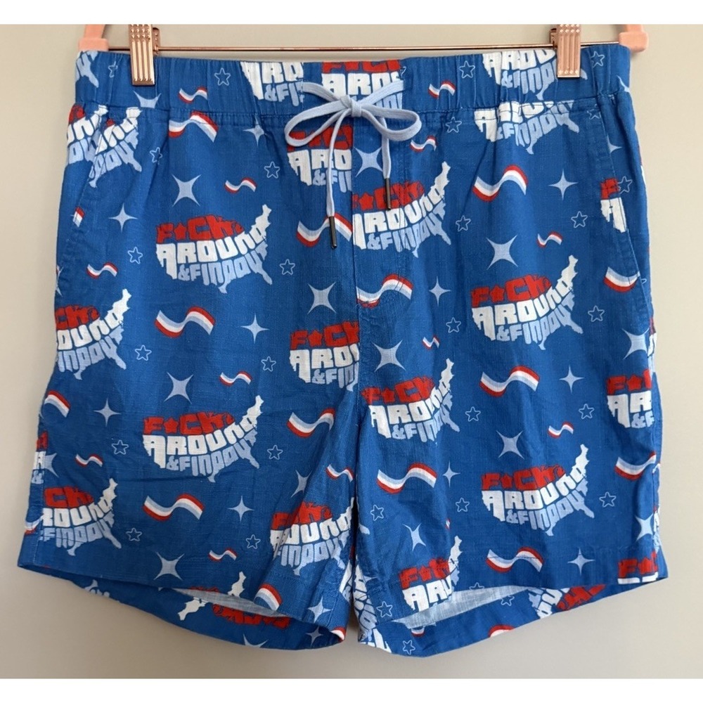 Grunt‎ Style Getaway Casual Shorts "FAFO" Light Blue Men's Size Medium